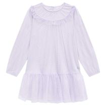 Vestido Infantil Menina Em Tule Lilás Com Glíter Somnii