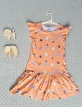 Vestido Infantil Menina Estampa Frutas Em Algodão Malwee Kids