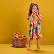Vestido Infantil Menina Estampa Tropical Nanai