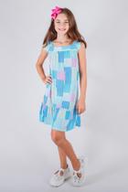 Vestido Infantil Menina Estampado Abstrato TMX Vestido Infantil Menina Estampado Abstrato TMX