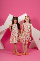 Vestido Infantil Menina Estampado Borboletas com Babados - Bonekinhas - Amarelo - 08