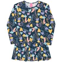 Vestido Infantil Menina Estampado Manga Longa Kamylus 10454