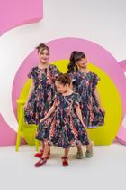 Vestido Infantil Menina estampado Safari Girafa - Marias - Verde Escuro - 06 Vestido Infantil Menina estampado Safari Girafa - Marias - Verde Escuro - 06
