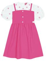 Vestido Infantil Menina Estrelas Rosa Cinti