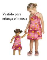 Vestido Infantil Menina Festa De Aniversário + Roupa Boneca
