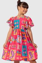 Vestido Infantil Menina Festa Estampado Moda Blogueirinha