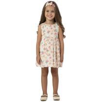 Vestido Infantil Menina Festa Frida Algodão Floral Rosê