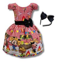 Vestido Infantil Menina Festa Junina Xadrez Minnie São João Vestido Infantil Menina Festa Junina Xadrez Minnie São João