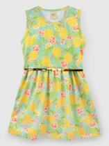 VESTIDO INFANTIL MENINA FLORAL AMARELO tamanho 04