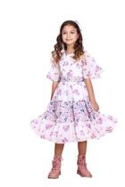 Vestido Infantil Menina Floral Festa Branco Ref 14230