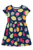 Vestido infantil menina frutinhas Brandili -Azul