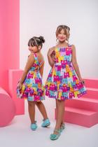 Vestido Infantil Menina Gatinhos com Babados Bonekinhas Vestido Infantil Menina Gatinhos com Babados Bonekinhas