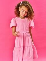 Vestido Infantil Menina Glitter Com Abertura Rosa Cinti Vestido Infantil Menina Glitter Com Abertura Rosa Cinti