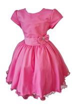 Vestido Infantil Menina Glitter Rosa Chiclete Aniversário