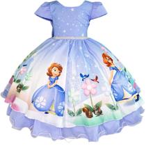 Vestido Infantil Menina Inspiração Princesa Sofia Festa - Deluc Store