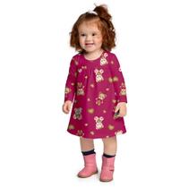 Vestido Infantil Menina Inverno Meia Malha Manga Longa Confortável Sofisticado Moderno Kyly 1000730