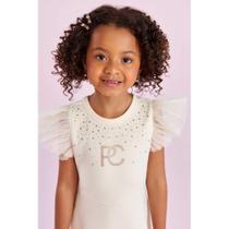 Vestido Infantil Menina Inverno Petit Cherie cor Bege