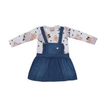 Vestido Infantil Menina Jeans Jardineira Sisters