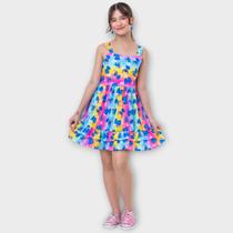 Vestido Infantil Menina Juvenil Stitch Solto Leve Macio Moda Blogueira Fashion Estampado Presente Vestido Infantil Menina Juvenil Stitch Solto Leve Macio Moda Blogueira Fashion Estampado Presente
