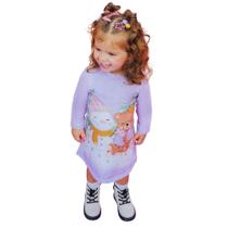 Vestido Infantil Menina Kukiê Manga Longa Urisnho e Pinguim Vestido Infantil Menina Kukiê Manga Longa Urisnho e Pinguim