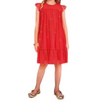 Vestido Infantil Menina Kukiê Tule Vermelho - 75331