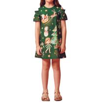 Vestido Infantil Menina Kukiê Verde Natalino - 67297