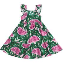 Vestido Infantil Menina Kyly em Algodão Estampa Melancia