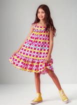Vestido Infantil Menina Lala Bolado Colorido Moda Vestido Infantil Menina Lala Bolado Colorido Moda
