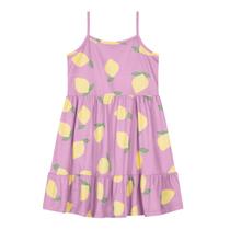 Vestido Infantil Menina Limões Lilás Com Alças Brandili