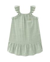 Vestido Infantil Menina Linho Xadrez Verde Onda Marinha Vestido Infantil Menina Linho Xadrez Verde Onda Marinha