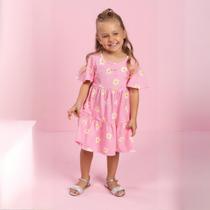 Vestido Infantil Menina Malha 100% Algodão Florido Vestido Infantil Menina Malha 100% Algodão Florido