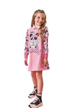 Vestido Infantil Menina Manga longa Malha Térmica Panda Mundo Cinti 12320