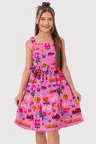 Vestido Infantil Menina Mariana Jardim Rosa