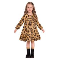 Vestido Infantil Menina Marrom Milon