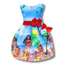 Vestido Infantil Menina Moana Adulta E Baby Azul Festa Luxo Aniversário Vestido Infantil Menina Moana Adulta E Baby Azul Festa Luxo Aniversário