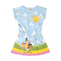 Vestido infantil menina mundo Bita azul