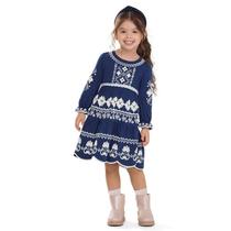Vestido Infantil Menina Nanai Detalhes em Relevo Inverno Moda Kids 6000394 - Vestido Infantil Menina Nanai Detalhes em Relevo Inverno Moda Kids 6000394 -