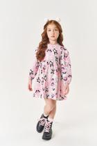 Vestido Infantil Menina Panda Rosa Mundo Cinti Vestido Infantil Menina Panda Rosa Mundo Cinti