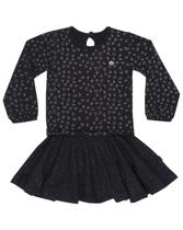 Vestido Infantil Menina Preto de Molicotton Aysha Vestido Infantil Menina Preto de Molicotton Aysha