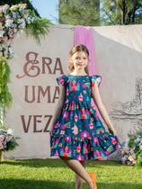 Vestido Infantil Menina Princesa Unicórnio Babados Bonekinhas