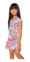 Vestido Infantil Menina Quadrinhos Festa Trick Nick 4 Ao 8