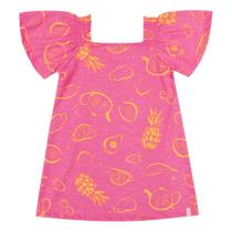 Vestido Infantil Menina Sala de Fruta Em Tecido 100% Algodão