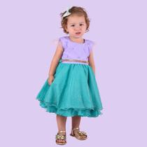 Vestido Infantil Menina Sereia Ariel Festa De Luxo Temático