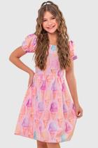 Vestido Infantil Menina Sorvete Candy Balonê Vestido Infantil Menina Sorvete Candy Balonê