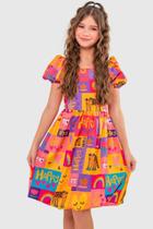 Vestido Infantil Menina Sorvete Colorê Balonê