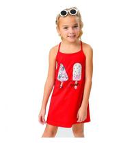 Vestido Infantil Menina Sorvete Festa Trick Nick Tam 4 Ao 10
