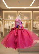 Vestido Infantil Menina Temático Bolofofo Rosa Tule Vestido Infantil Menina Temático Bolofofo Rosa Tule
