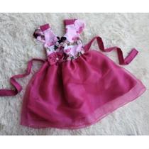 Vestido Infantil Menina Temático Minnie Rosa (Tule)
