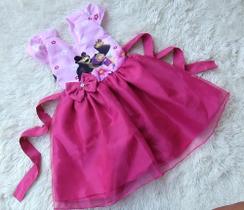 Vestido Infantil Menina Tule Temático Masha e o Urso