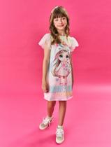 Vestido Infantil Menina Unicórnio Azul Cinti